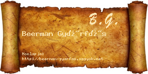 Beerman Gyárfás névjegykártya